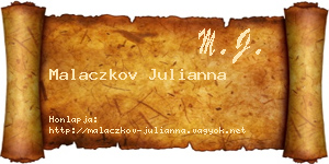 Malaczkov Julianna névjegykártya