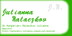 julianna malaczkov business card